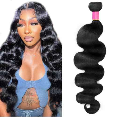 Body Wave Bundles Human Hair 26 Inch 12A Human Hair Bundles Real 100% Raw Unprocessed Brazilian Virgin Sew in Quick Weave Natural Black Deals Thick Hair Extensions