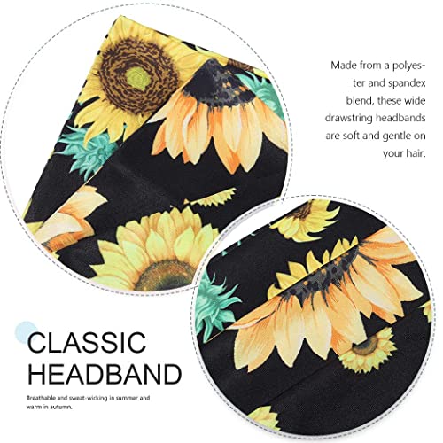 Catery Sunflower Headbands Extra Wide Headbands Fashion Hair Accessories for women