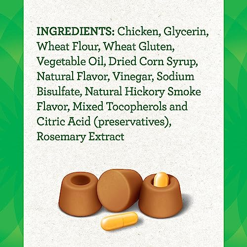 Greenies Pill Pockets for Dogs Capsule Size Natural Soft Dog Treats, Chicken Flavor, (6) 7.9 oz. Packs (180 Treats)