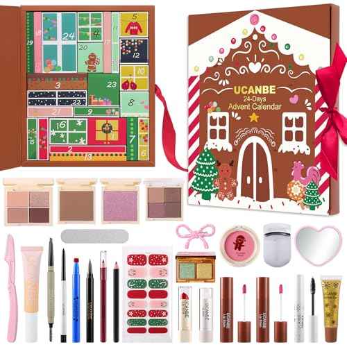 Makeup Advent Calendar 2025, 24 Days Christmas Gift Makeup Sets For Women, UCANBE 2025 Xmas Countdown Calendar Full Makeup Kits Beauty Makeup & Cosmetic For Teens, Girls Gift