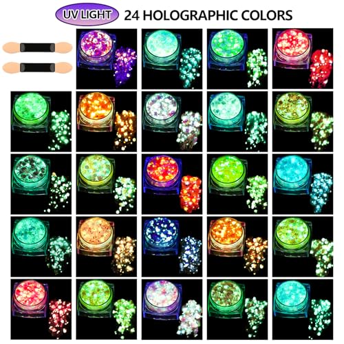 Teenitor Glow in Dark Body Glitter Gel - 24 Colors