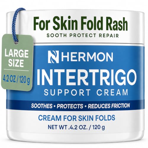 Hermon Intertrigo Cream for Skin Folds with Zinc Oxide - Chafing & Moisture Support, 4.2 oz