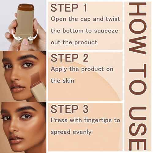 Tinted Moisturizer Stick Serum for Boost Skin Tint, Multiuse Solid Tinted Moisturizing Foundation Stick, Natural Makeup, Solid Beauty Balm for Foundation and Contour Concealer