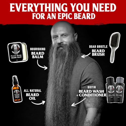 Mad Viking Fjord Beard Oil - Hydrate, Soften And Grow Your Beard Naturally. Fight Itch And Dandruff With A Crisp Yet Woodsy Mint, Orange, Cedarwood & Sandalwood Scent. Made In The USA - 2oz