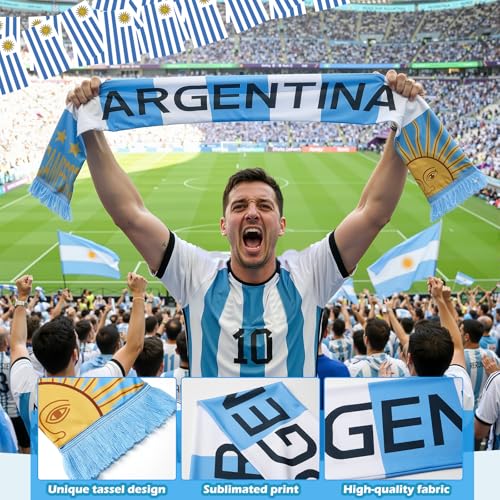 Eurzom Double-Sided Soccer Scarf for Spain Fans Polyester