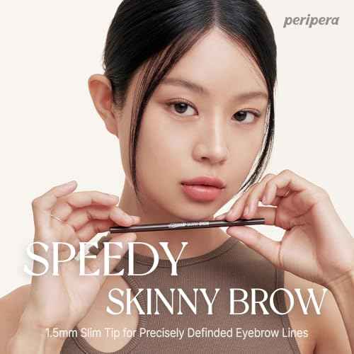 PERIPERA Speedy Skinny Brow (09 Taupe Brown),1.5mm Precise Eyebrow Pencil, Dual-Sided Fine Tip Shades, Define Fills Brow Make up, K Beauty, Korean Make-up