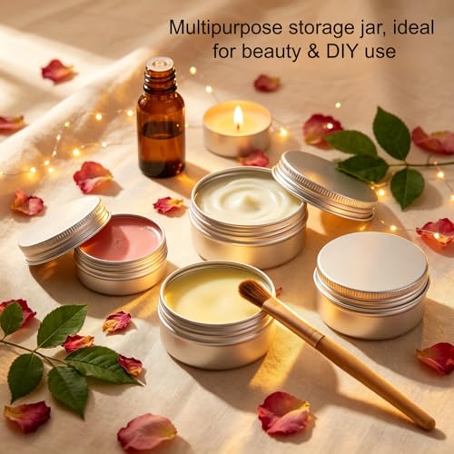 12 Pack 2oz Round Refillable Aluminum Tins with Screw Lids