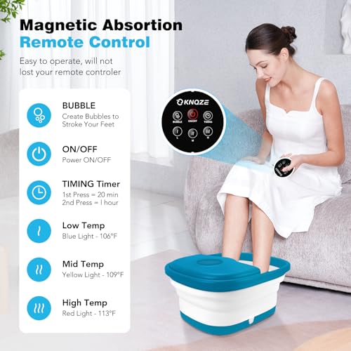 Collapsible Foot Spa Bath with Heat, Bubbles & Rollers
