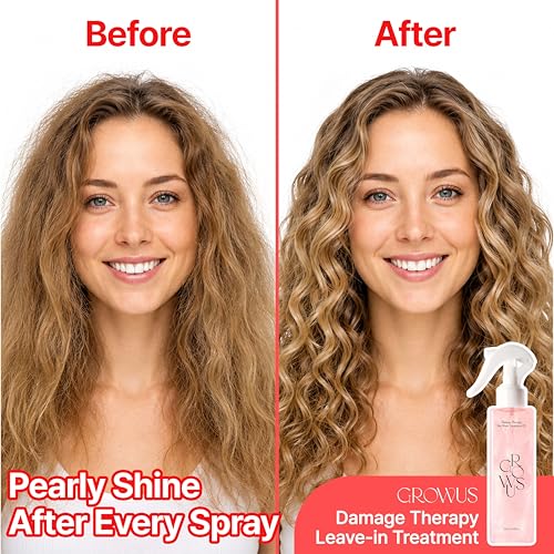 GROWUS Leave-In Conditioner Spray - Heat Protectant for Damaged Hair