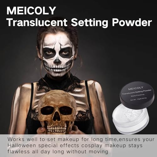 MEICOLY Translucent Loose Setting Powder - Talc-Free Matte Oil Control Face Powder for Makeup & SFX Halloween