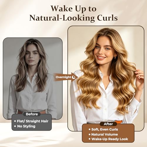 No-Heat Hair Curlers for Bouncy Waves, Sleep in Curlers, Heat-Free Styling
