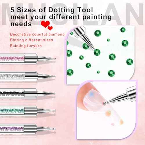 Nail Art Brushes Set,10pcs Nail Brushes for Nail Art with Nail Liner Brush and Nail Dotting Pens Professional Double-Ended Nail Art Brush Kit For Nail Drawing Nail Design Brush Gel Nail Brush