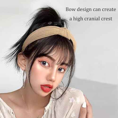 7 Pack Headbands for Women Fashion,Wide Headband Trendy Non Slip Girls Pearl Head Bands,Neutral Multi-style Hairbands Hair Accessories Christmas Gifts For Thin Thick Hair Wash Face SPA ( Brown )