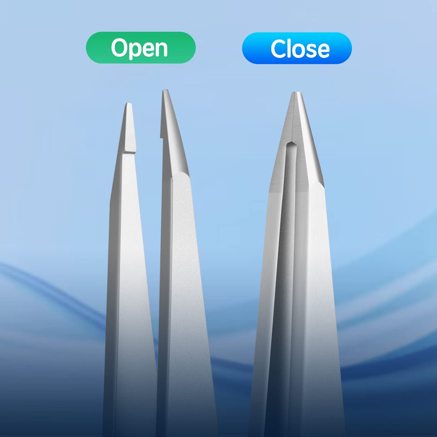 Velodios Pointed Tweezers for Women Facial Hair, Professional Stainless Steel Tweezers for Eyebrow, Chin Hair and Ingrown Hair Removal