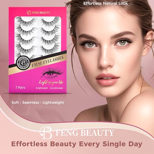 FENG BEAUTY Cat Eye N001 False Eyelashes 7-Pair Natural Wispy Fake Lashes