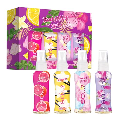 So...? Women's Body Mist Set - 4 Vegan Perfumes, 650-1000 Sprays
