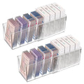 2 Pack Extendable Acrylic Makeup Organizer with Removable Dividers - Waterproof Bathroom Storage for Sheet Masks/Essences/Cosmetics, Clear Visible Design, Space-Saving Vanity Organizer