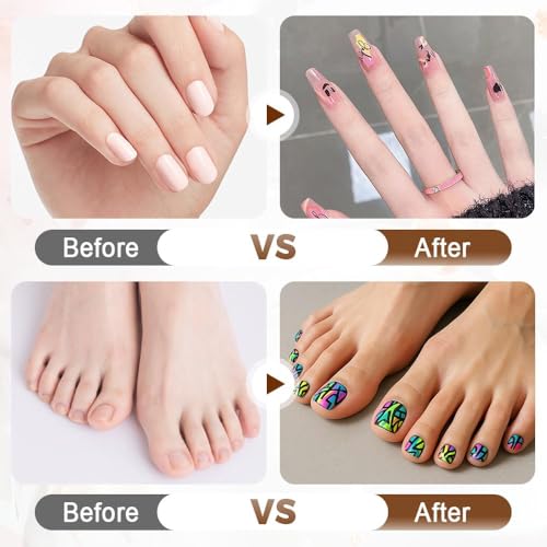 2 Set 12 Colors Nail Art Pens Set - Professional Nail Markers for 3D, Dotting, Drawing & DIY