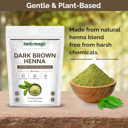Herb Magic Dark Brown Henna Powder 3.5 oz