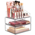 Vtopmart 3 Tier Clear Makeup Organizer with 2 Drawers - Stylish Storage Solution