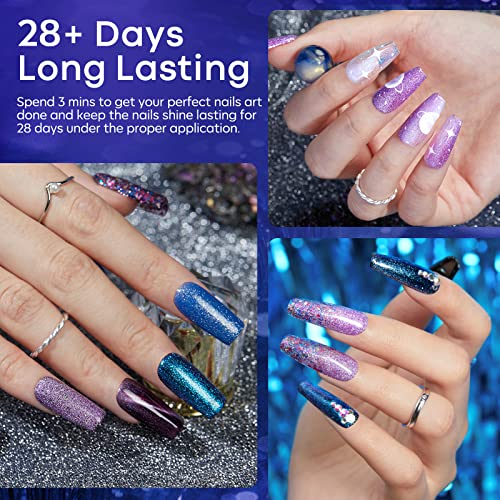 Modelones Glitter Gel Nail Polish Set - 6 Color Changing & Cat Eye
