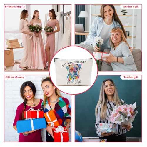 Boxer Dog Gifts Makeup Bag Boxer Dog Lovers Cosmetic Bag Travel Organizer Bags Makeup Pouch, Christmas Birthday Friendship Animal Lovers Gifts for Women Girls Friends