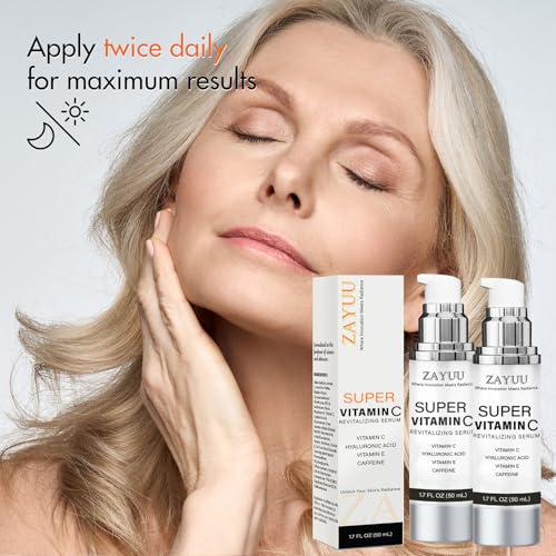 Super Vitamin C Serum 2-Pack ? Hydrating Brightening Face Serum with Vitamin C, Hyaluronic Acid, Vitamin E, Niacinamide & Peptides ? Helps Improve the Look of Uneven Skin Tone, Fine Lines & Radiance