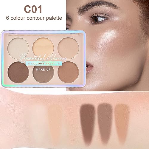 evpct 6-Color Face Contour & Highlight Palette Kit
