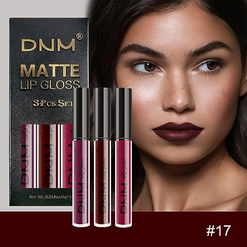 AMY'S DIARY Liquid Lipstick Set - 3Pc Matte Plum Long-Lasting