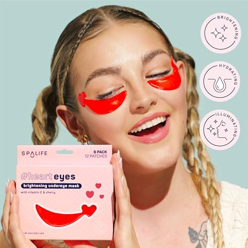 SpaLife Heart-Shaped Hydrogel Undereye Mask | Anti-Aging & Hydrating Hydrogel Undereye Patches for Puffy Eyes, Wrinkles & Dark Circles | 24 Total Patches | Valentine's Day Gifts for Women
