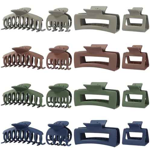 Hair Claws 16 Pcs Hair Clips for Women Thin Thick Curly Hair Large and Small Matte Banana Clips Strong Hold Nonslip