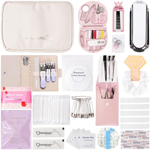 Wedding Day Emergency Kit for Bride, 39 Pc Essential Items for Brides Daily Use Women Wedding Gift, Travel Kit Personal Care Survival Set with Bride Makeup Bag - Wedding Emergency Kit Supplies