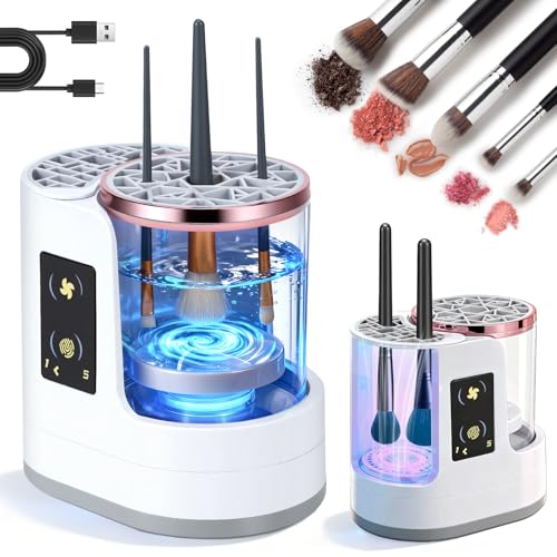 Poputra Electric Makeup Brush Cleaner with Auto Dryer & Storage