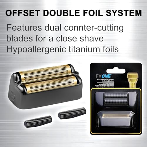 TRAH Replacement Foil and Cutter for BaBylissPRO FXONE Black/1 Pack - Hypoallergenic Shaver Head