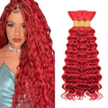 Red Boho Braiding Hair 14" 150g - 3 Bundles Virgin Curly