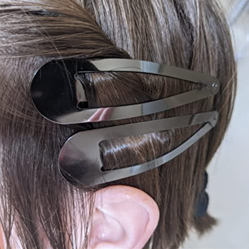 30 Pcs Large Metal Hair Clips - Black Snap Barrettes for Women & DIY Hairstyles