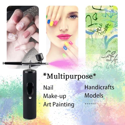 48PSI Airbrush Kit with Compressor, 0.3mm Nozzle & 4000mAh Battery