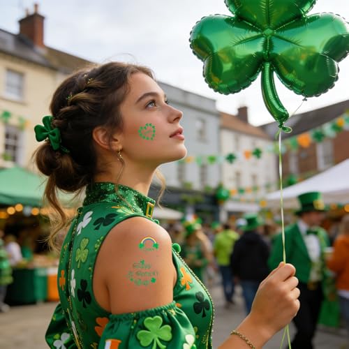 St. Patrick's Day Temporary Tattoo Stickers, 4 Sheets