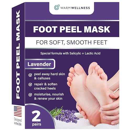 Foot Peeling Mask ? Lavender Exfoliating Treatment Booties for Callus Removal & Renewal of Dry, Cracked Feet ? Dermatologist-Inspired Moisturizing Spa Therapy for Men & Women (Lavender 2 Pairs)