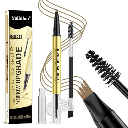 2-in-1 Brow Pen & Gel - Long-Lasting, Waterproof (Dark Brown)
