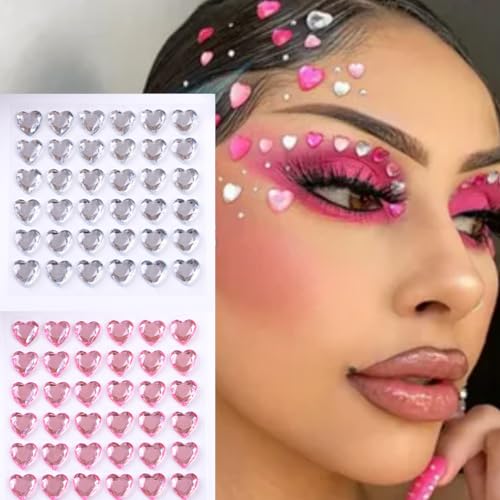436 Heart Rhinestone Stickers - Self-Adhesive Gems for Crafts