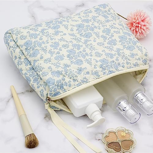 PAZIMIIK Quilted Makeup Bag Large Travel Cosmetic Pouch