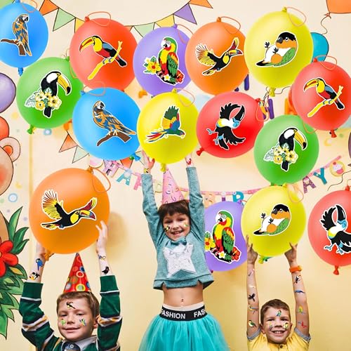 72pc Parrot Party Favor Pack - Balloons & Tattoos