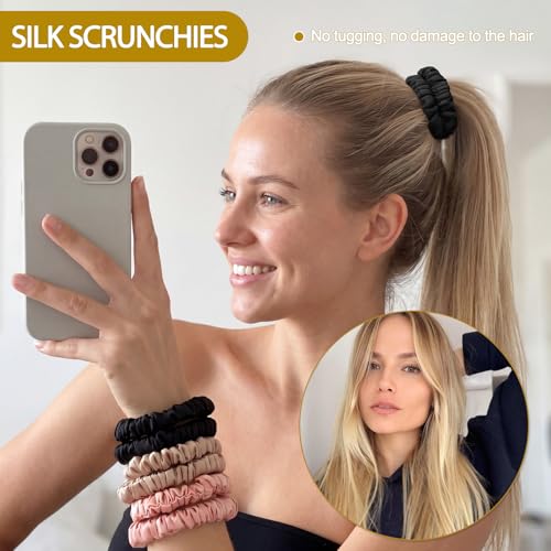 Mulberry Silk Hair Ties 6-Pack | No Crease Scrunchies