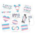 Transgender Flag Temporary Tattoos - 48 Pack