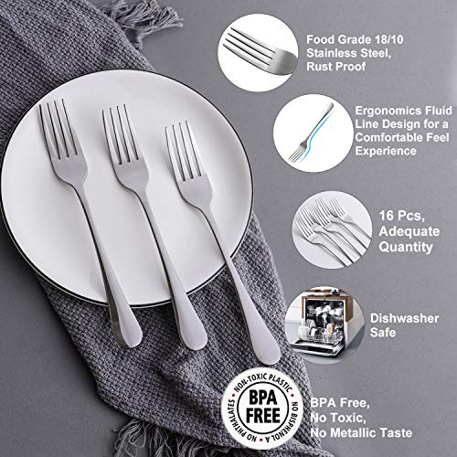 8 Pieces Dinner Forks Set, Food-Grade Stainless Steel Forks, Silverware Forks for Home, Kitchen or Restaurant, Mirror Polished, Dishwasher Safe - 8 Inch