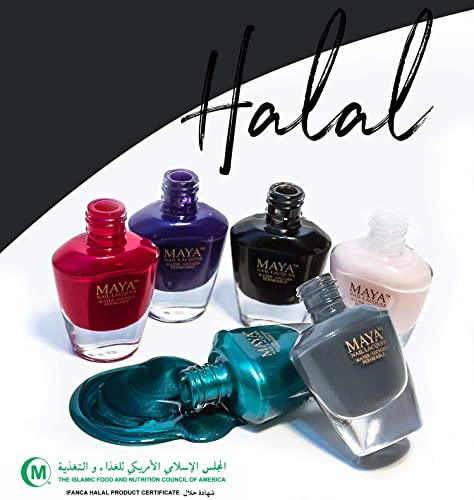 MAYA Cosmetics Halal Breathable Quick Dry Nail Polish, Vegan and Cruelty Free, Oxygen & Water Permeable Nail Lacquer, Non Toxic Gentle On Nails, Barely There