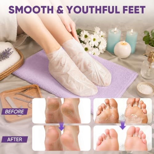 TEAWOO Moisturizing Foot Masks for Dry Cracked Feet - 18 Pairs Value Pack