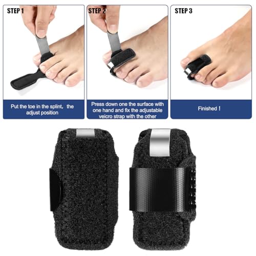 Linxiu Toe Splint for Broken & Hammer Toe Support, 2 Pack