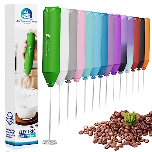 Powerful Milk Frother Handheld Foam Maker, Mini Whisk Drink Mixer for Coffee, Cappuccino, Latte, Matcha, Hot Chocolate, No Stand, Green